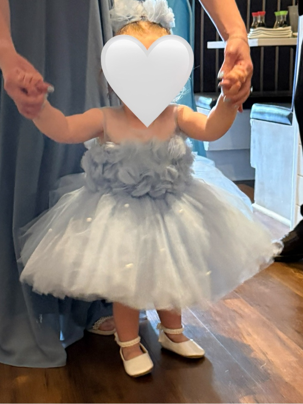 Baby Tulle Flower Fairy Costume Dress - Light Blue